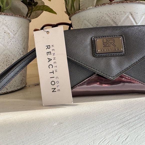 Kenneth Cole Reaction Handbags - Kenneth Cole Reaction Metallic Gray and Pink Clutch